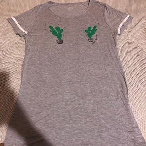 Cactus Pajama T-Shirt Dress